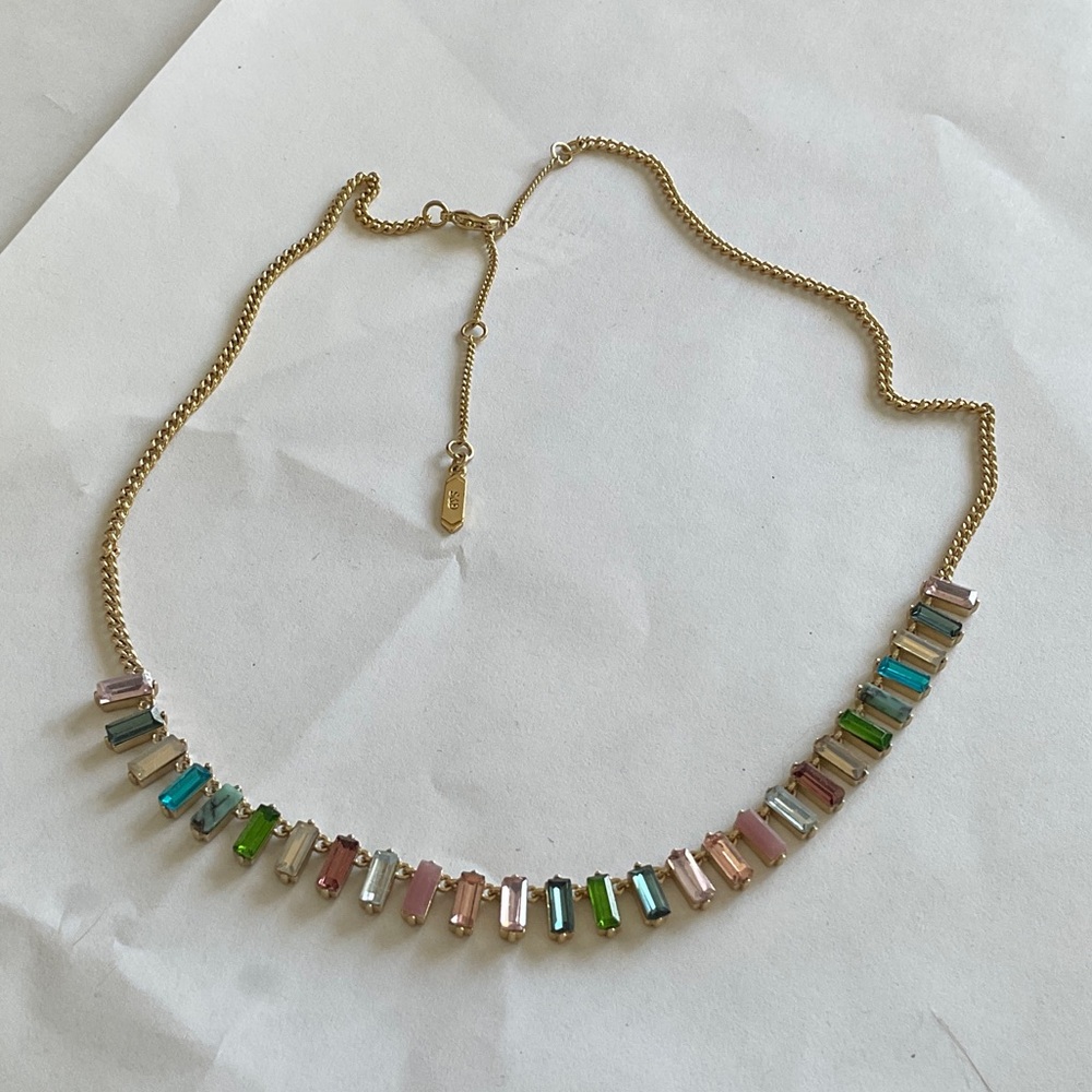 Stella & Dot Gold Necklace with Multicolor Gems